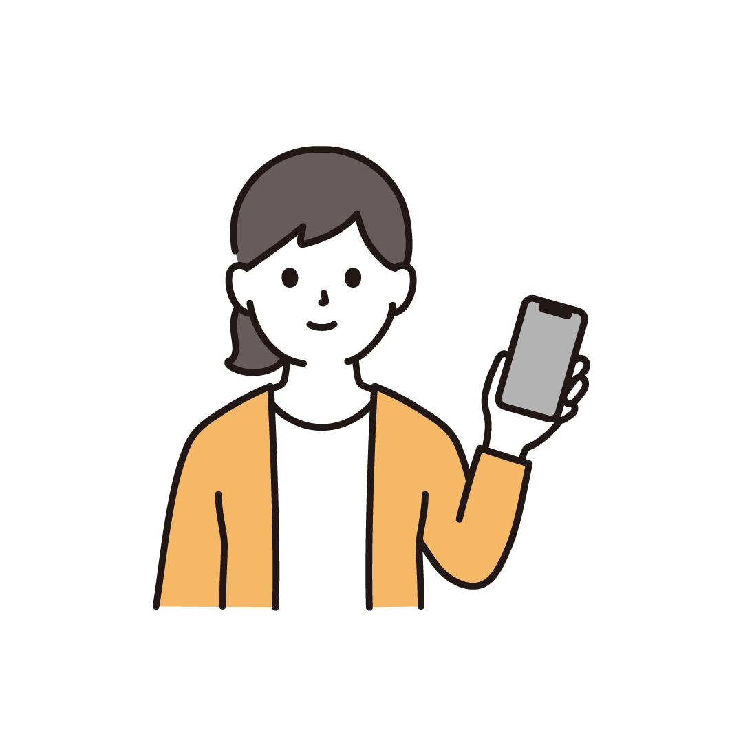 スマートフォンを持つ女性